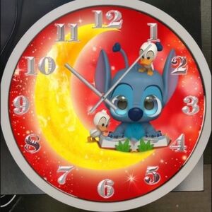 Lilo and stitch on the moon clock